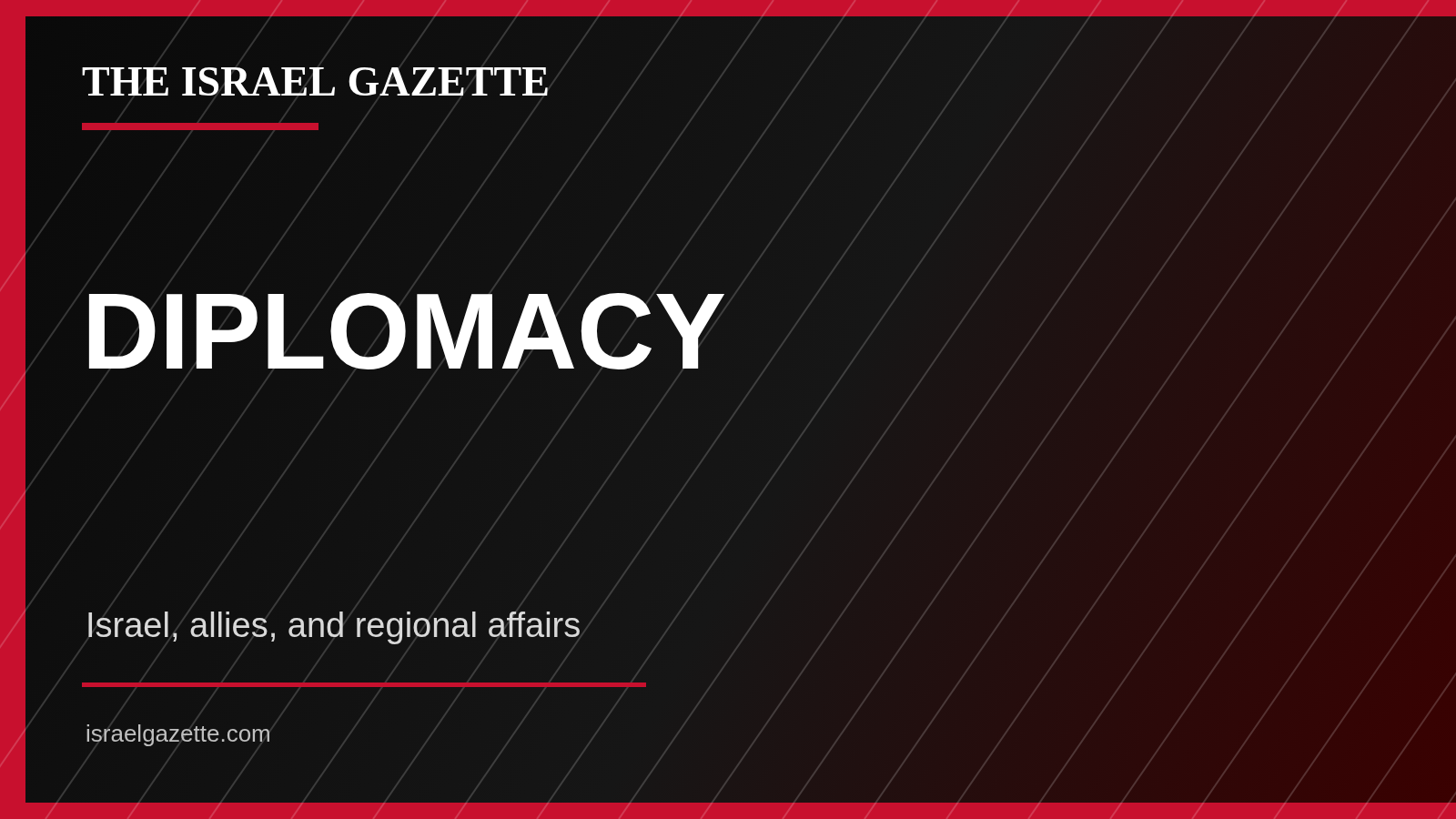TIG Fallback – DIPLOMACY The Israel Gazette DIPLOMACY editorial image